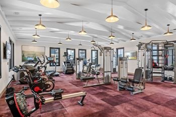 Modern fitness center interior